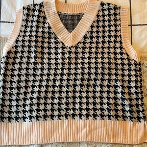 Vangul houndstooth oversized sweatervest